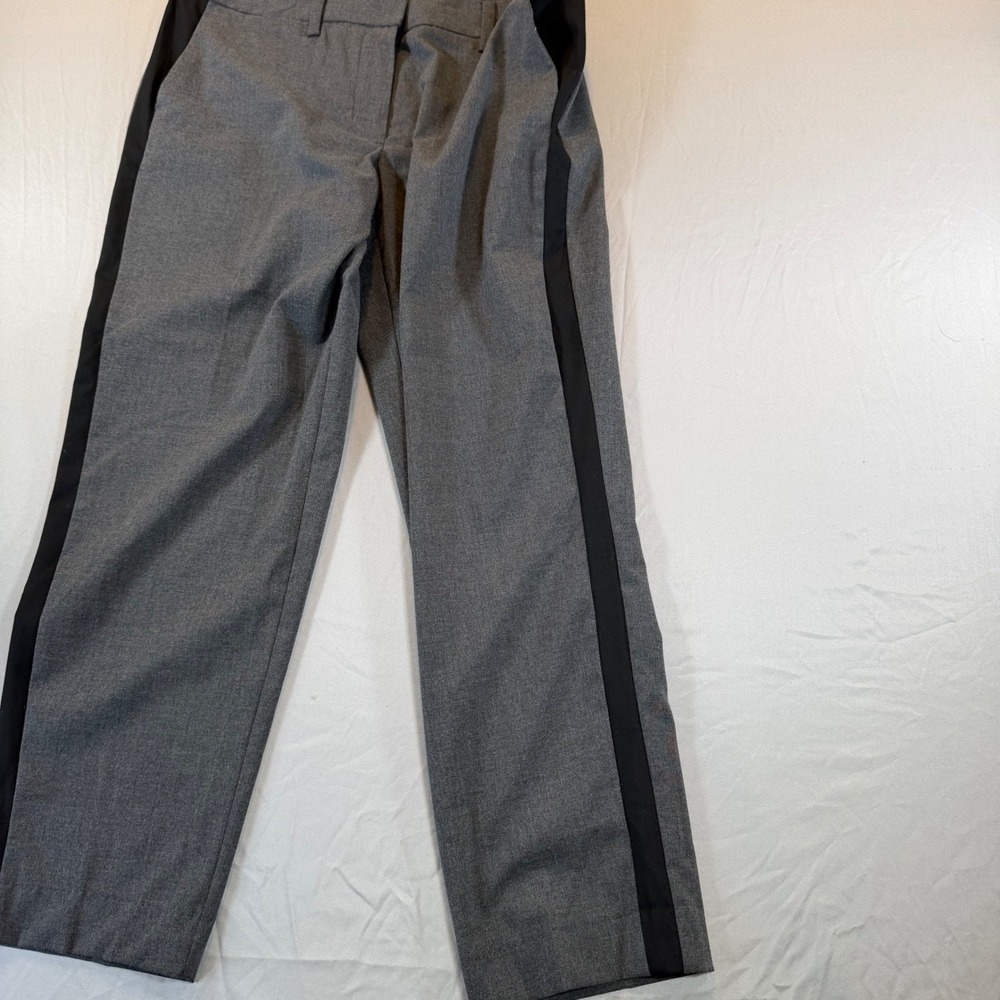 Lands End Fit 2 Slim Leg Gray Black Side Stripe Dress Pants Womens 10 Trousers - Picture 7 of 9